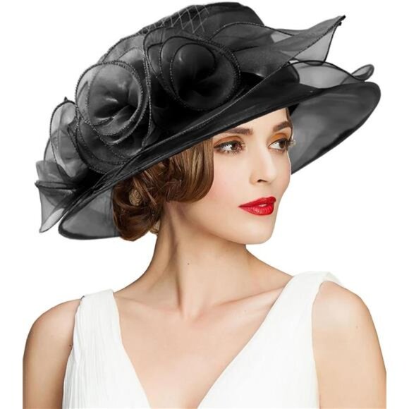 Women's Kentucky Hat Wide Brim Black - Picture 3 of 6